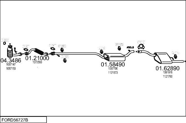 MTS FORD56727B132339 - Система випуску ОГ autocars.com.ua
