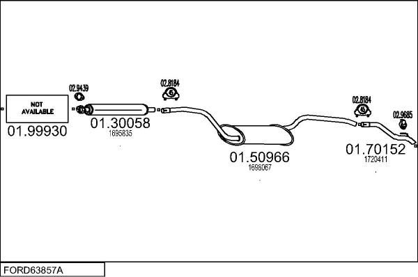 MTS FORD63857A030437 - Система випуску ОГ autocars.com.ua