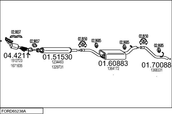 MTS FORD65238A019786 - Система выпуска ОГ avtokuzovplus.com.ua