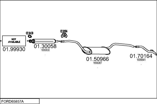 MTS FORD65857A014799 - Система випуску ОГ autocars.com.ua