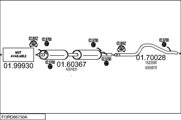 MTS FORD66750A014848 - Система выпуска ОГ avtokuzovplus.com.ua