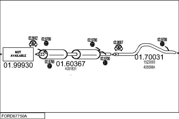 MTS FORD67750A014848 - Система выпуска ОГ avtokuzovplus.com.ua