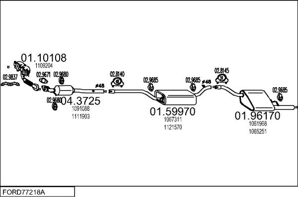 MTS FORD77218A027582 - Система випуску ОГ autocars.com.ua