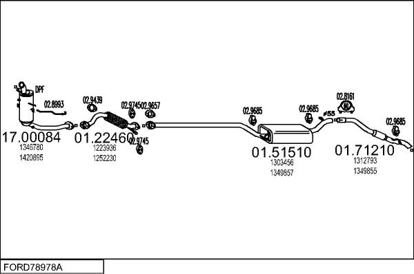 MTS FORD78978A011895 - Система випуску ОГ autocars.com.ua