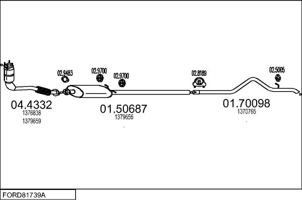 MTS FORD81739A019575 - Система випуску ОГ autocars.com.ua