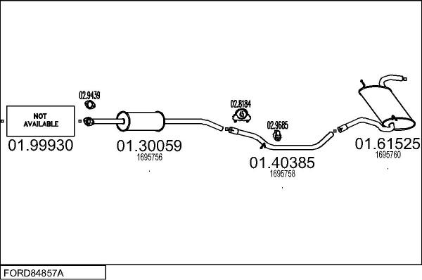 MTS FORD84857A055512 - Система випуску ОГ autocars.com.ua