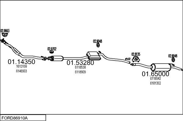MTS FORD86910A028653 - Система випуску ОГ autocars.com.ua