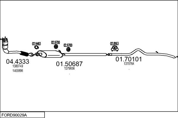 MTS FORD90029A023231 - Система випуску ОГ autocars.com.ua
