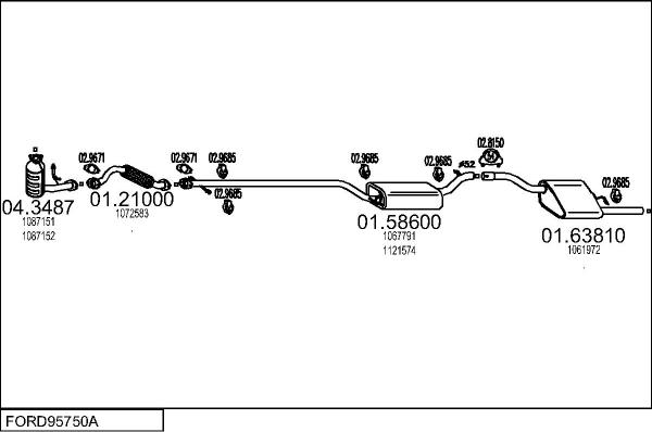 MTS FORD95750A010042 - Система выпуска ОГ avtokuzovplus.com.ua