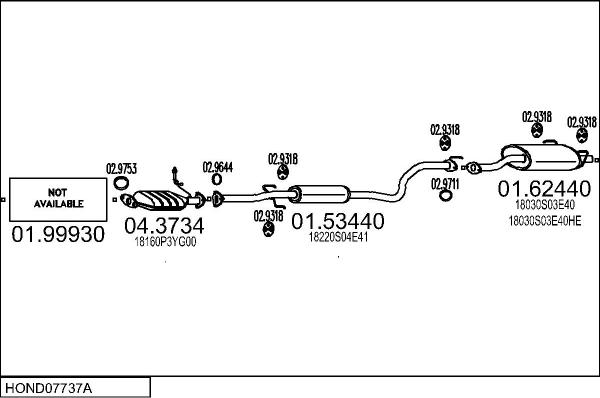 MTS HOND07737A055935 - Система випуску ОГ autocars.com.ua