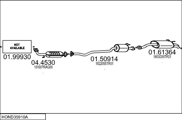 MTS HOND35910A016287 - Система випуску ОГ autocars.com.ua