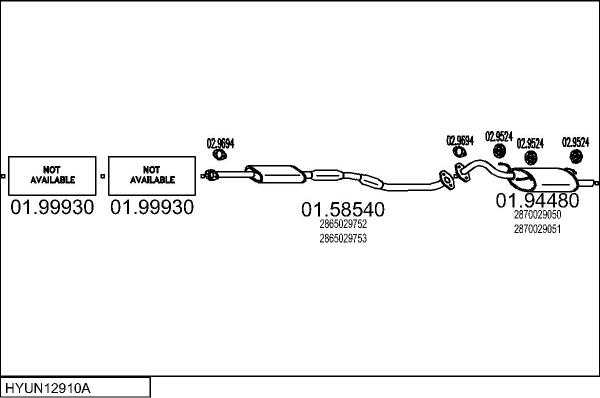 MTS HYUN12910A007824 - Система випуску ОГ autocars.com.ua