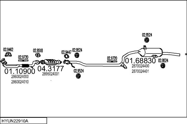 MTS HYUN22910A008347 - Система випуску ОГ autocars.com.ua