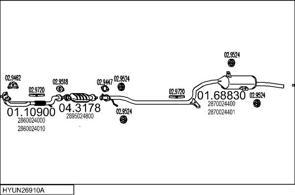 MTS HYUN26910A028716 - Система випуску ОГ autocars.com.ua