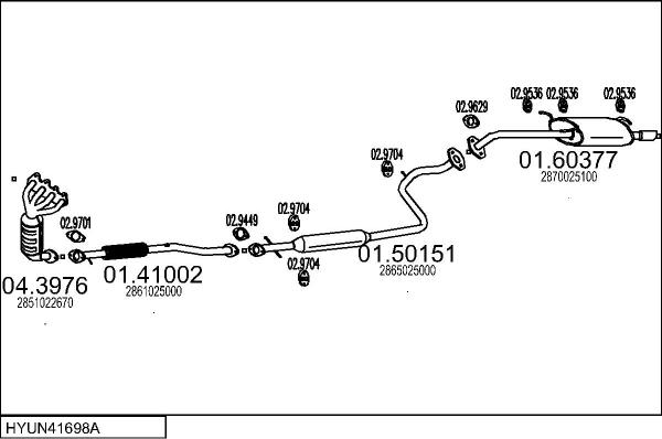 MTS HYUN41698A018693 - Система випуску ОГ autocars.com.ua