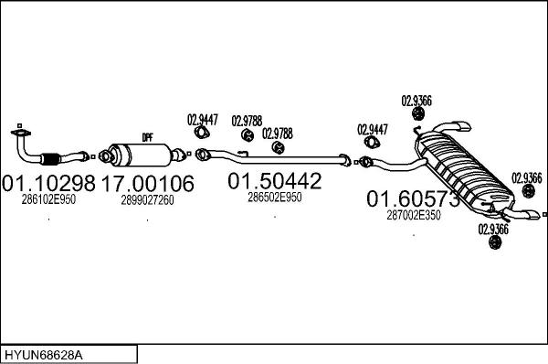 MTS HYUN68628A028578 - Система випуску ОГ autocars.com.ua