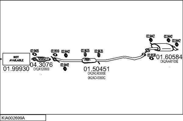 MTS KIA002699A009552 - Система випуску ОГ autocars.com.ua