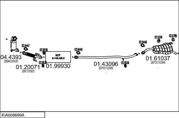 MTS KIA008699A018798 - Система випуску ОГ autocars.com.ua
