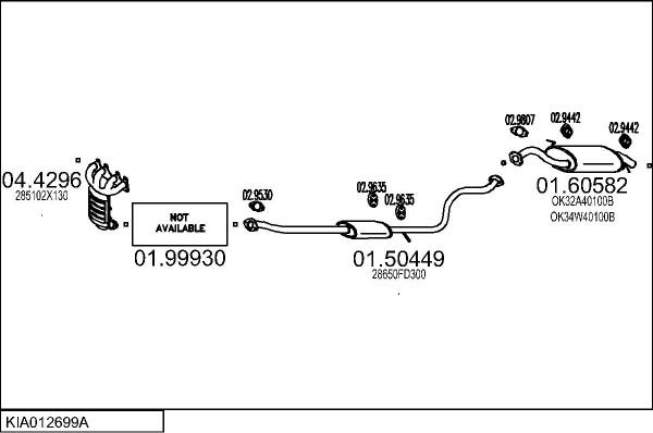 MTS KIA012699A020821 - Система випуску ОГ autocars.com.ua