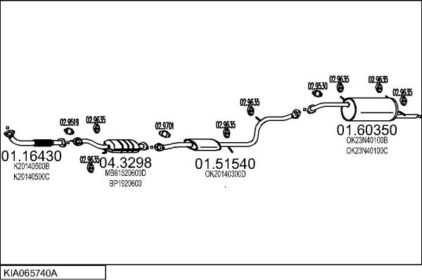 MTS KIA065740A005948 - Система випуску ОГ autocars.com.ua