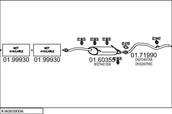 MTS KIA085900A017311 - Система випуску ОГ autocars.com.ua