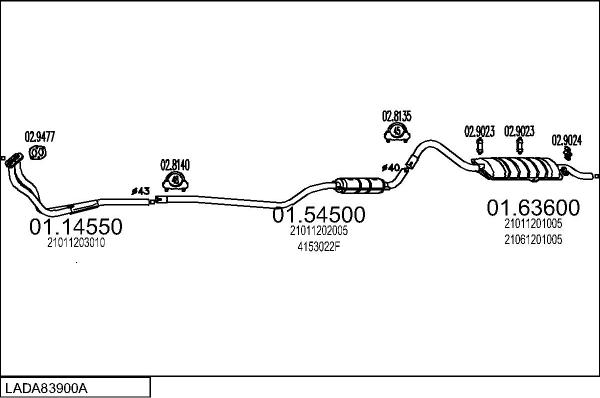 MTS LADA83900A003048 - Система випуску ОГ autocars.com.ua