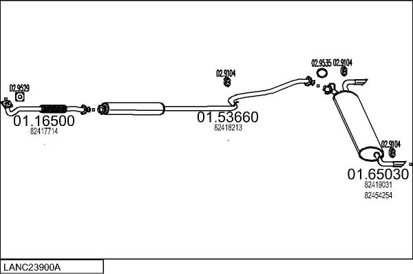 MTS LANC23900A007638 - Система випуску ОГ autocars.com.ua