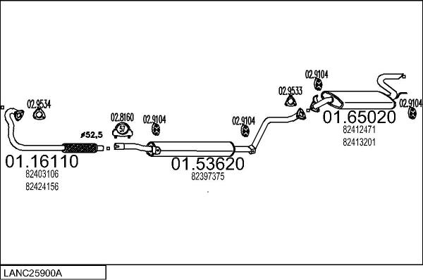 MTS LANC25900A007613 - Система випуску ОГ autocars.com.ua