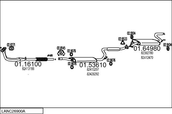 MTS LANC26900A007635 - Система випуску ОГ autocars.com.ua
