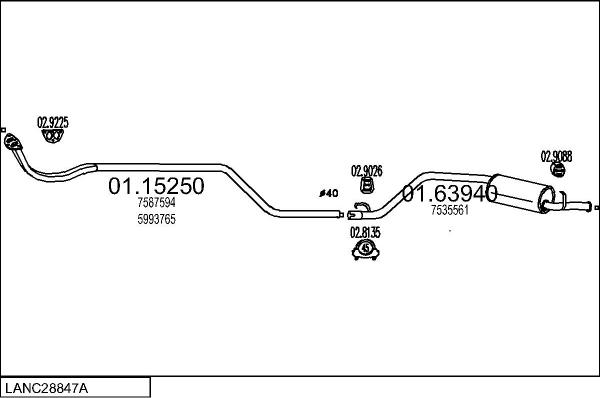 MTS LANC28847A008559 - Система випуску ОГ autocars.com.ua