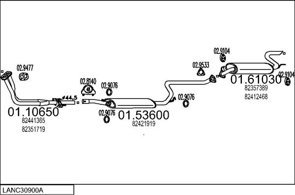 MTS LANC30900A008279 - Система випуску ОГ autocars.com.ua