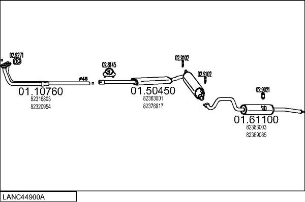 MTS LANC44900A013283 - Система випуску ОГ autocars.com.ua