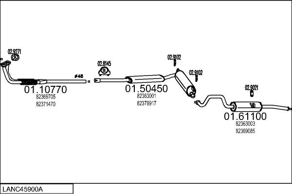 MTS LANC45900A013283 - Система випуску ОГ autocars.com.ua
