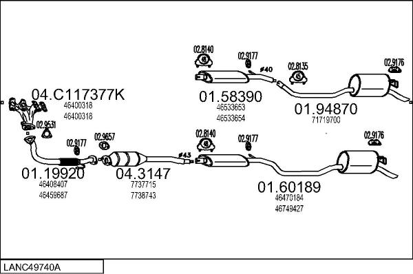 MTS LANC49740A009066 - Система випуску ОГ autocars.com.ua