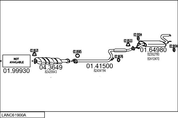 MTS LANC61900A002670 - Система випуску ОГ autocars.com.ua