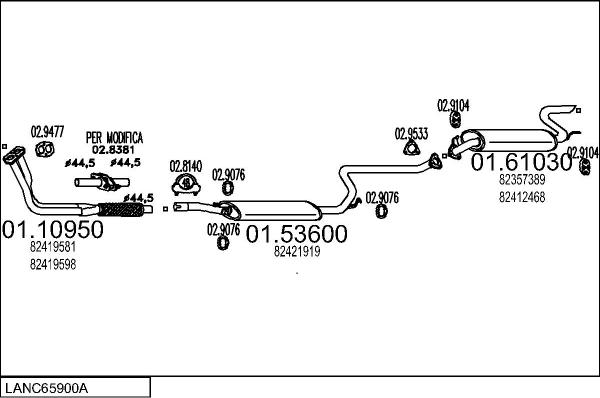 MTS LANC65900A008279 - Система випуску ОГ autocars.com.ua