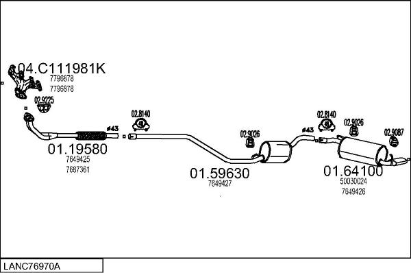 MTS LANC76970A015043 - Система выпуска ОГ avtokuzovplus.com.ua