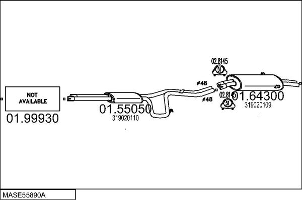 MTS MASE55890A004919 - Система випуску ОГ autocars.com.ua