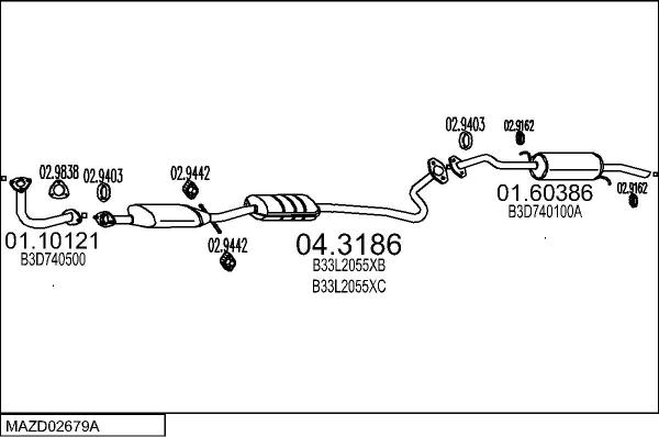 MTS MAZD02679A011373 - Система випуску ОГ autocars.com.ua