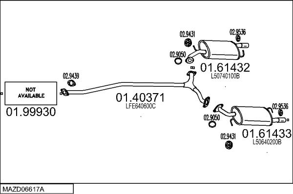 MTS MAZD06617A003926 - Система випуску ОГ autocars.com.ua