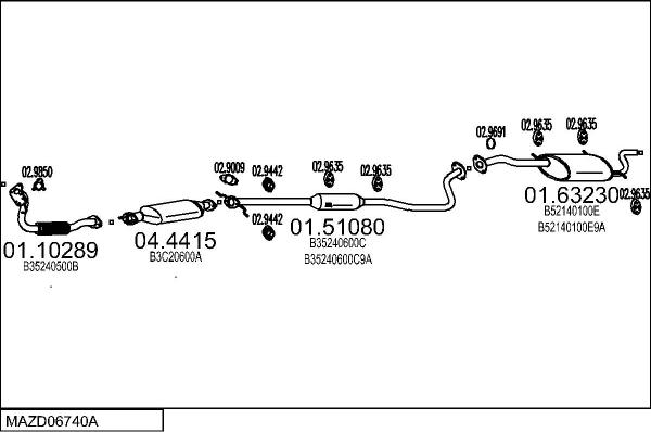 MTS MAZD06740A003713 - Система випуску ОГ autocars.com.ua