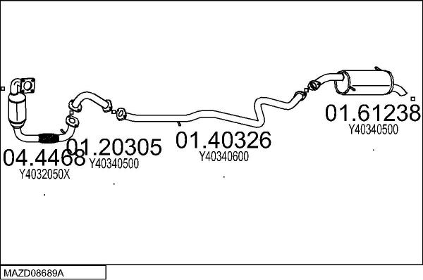 MTS MAZD08689A026583 - Система випуску ОГ autocars.com.ua