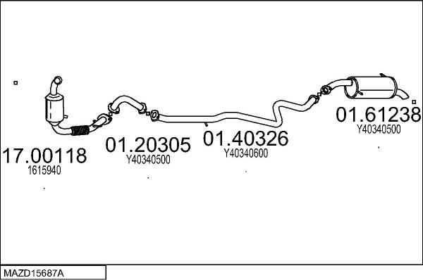 MTS MAZD15687A054910 - Система випуску ОГ autocars.com.ua
