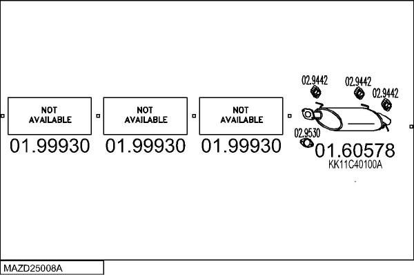 MTS MAZD25008A003476 - Система випуску ОГ autocars.com.ua