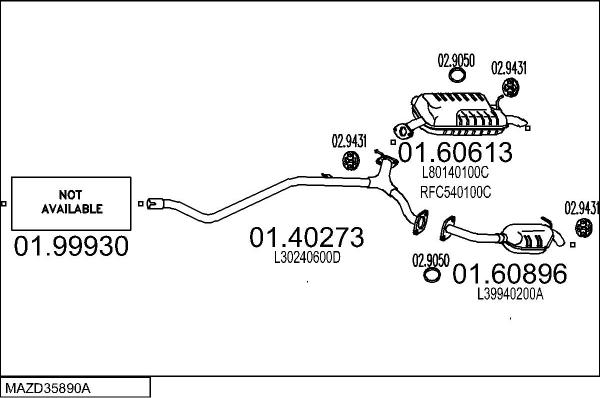 MTS MAZD35890A027317 - Система випуску ОГ autocars.com.ua