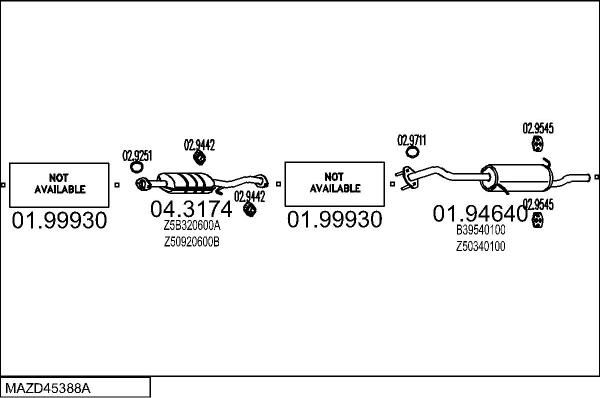 MTS MAZD45388A004059 - Система випуску ОГ autocars.com.ua