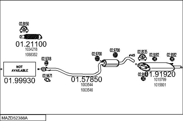 MTS MAZD52388A005370 - Система випуску ОГ autocars.com.ua