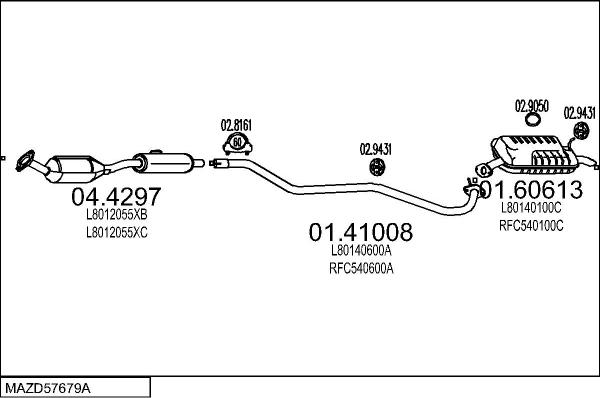 MTS MAZD57679A016680 - Система випуску ОГ autocars.com.ua