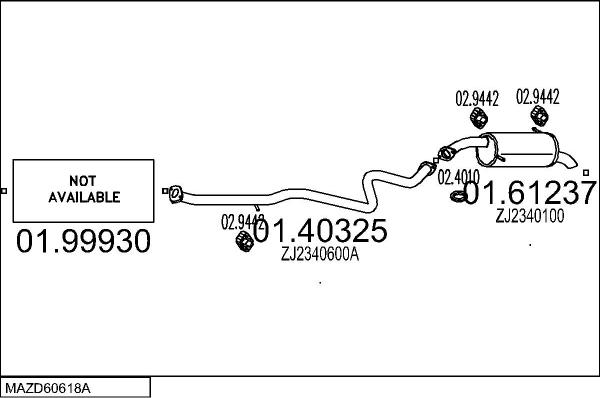 MTS MAZD60618A119099 - Система випуску ОГ autocars.com.ua