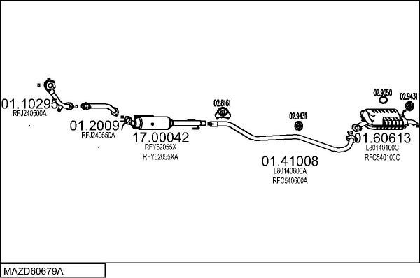 MTS MAZD60679A018827 - Система випуску ОГ autocars.com.ua